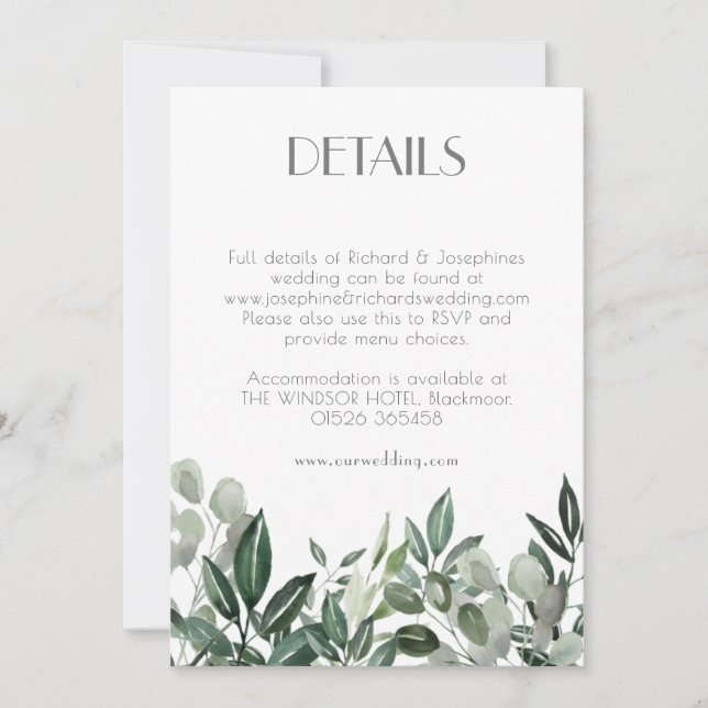 RSVP enclosure card greenery wreath (Front)