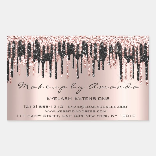 RSVP  Extension Makeup Beauty Salon Microblading Rectangular Sticker (Front)