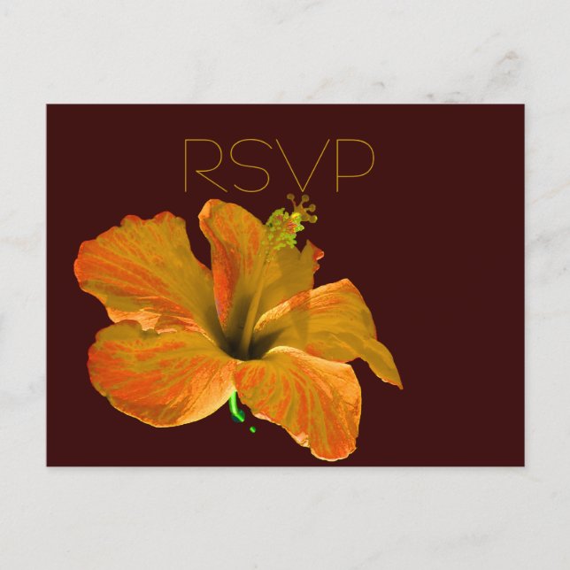 RSVP Fall Colours Wedding Invitation Postcard (Front)