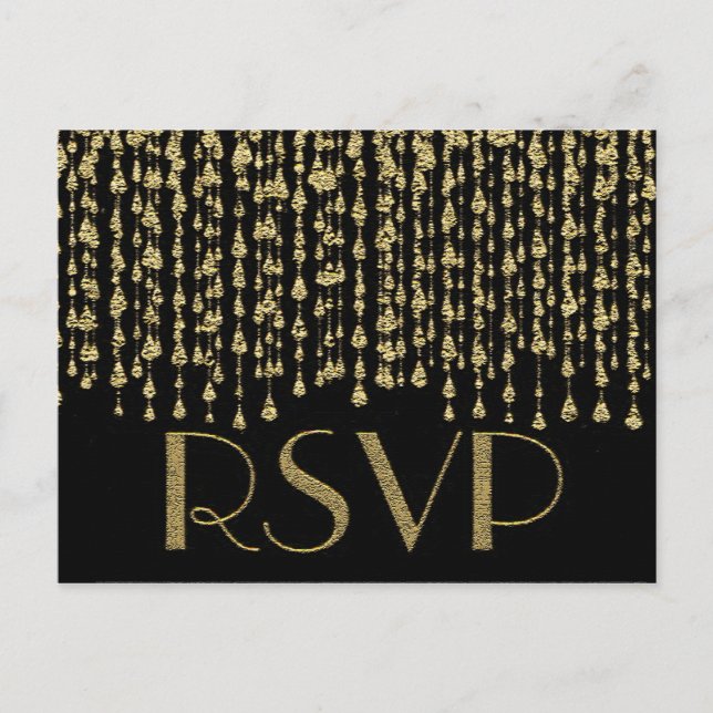 RSVP | Faux Gold Foil Look Invitation Postcard (Front)