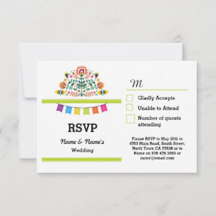 RSVP Fiesta Mexican Print Cards  Wedding Party