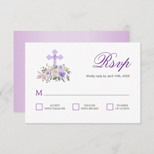 RSVP Floral Lavender First Holy Communion (Front/Back)