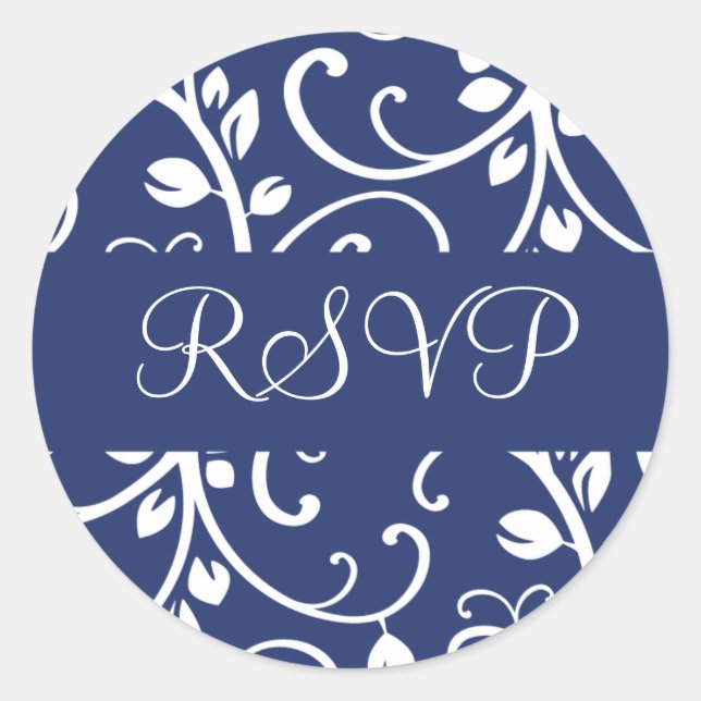 RSVP Floral Vine Envelope Sticker Seal (Front)
