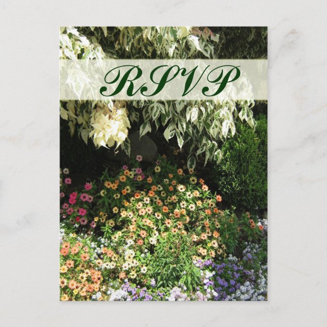 RSVP flower garden Invitation Postcard (Front)