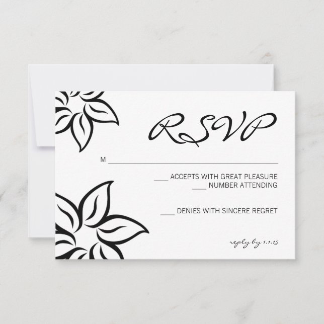 RSVP | Flowered |white Card (Front)