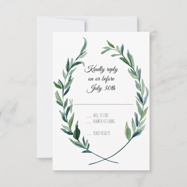 RSVP Forest Green Laurel Wreath Olive Leaf Branch (Front)