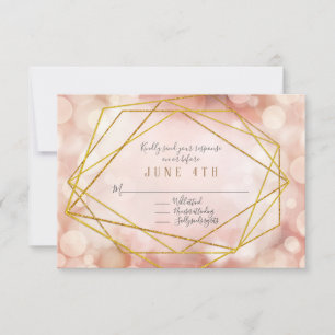 RSVP Geometric Polygon Bokeh Twinkling Lights Pink