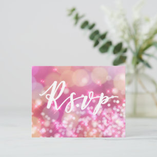 RSVP   Glamourous Pink Sparkles Postcard