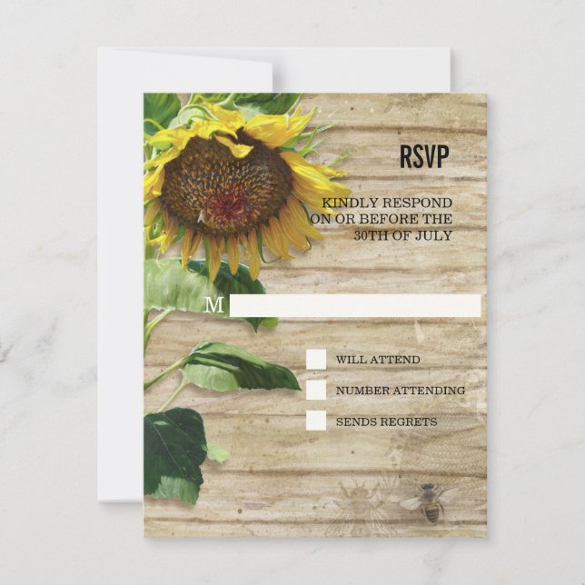 RSVP Hand Painted Sunflower Wooden Fence Bees (Front)