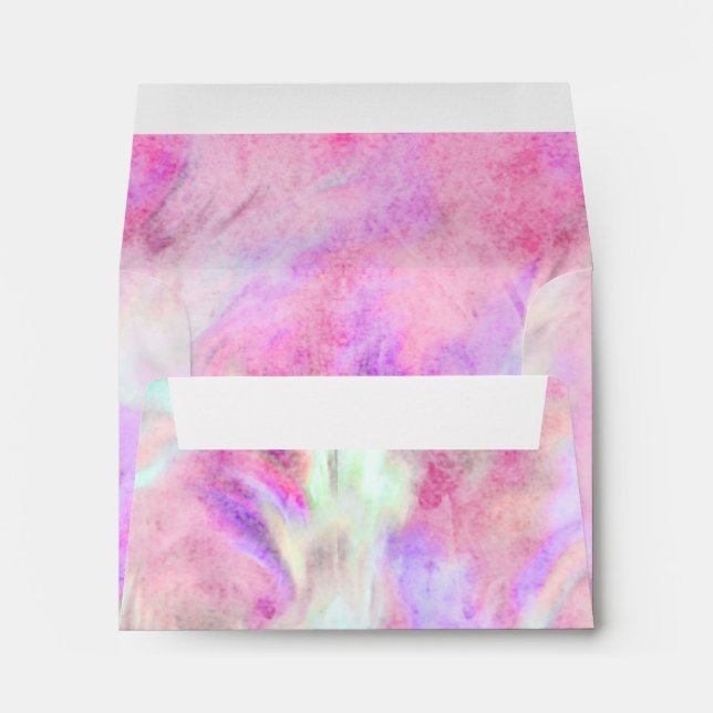 RSVP Hot Pink and Purple Tie Dye Design Envelope (Back (Bottom))