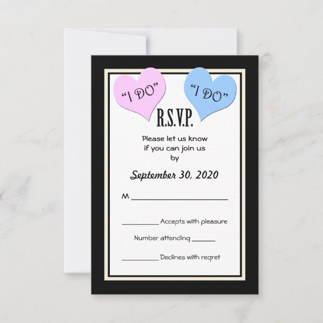 RSVP I DO Wedding Invitation Card (Front)