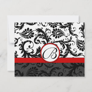 RSVP Insert Response Black Damask Red Trim