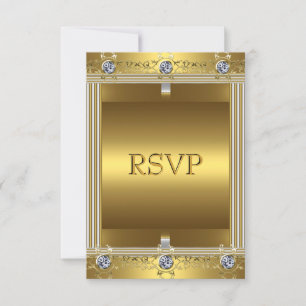RSVP Invitation 60th Birthday Party Gold