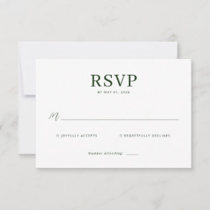 RSVP Joyfully Accepts Green Minimalist Card