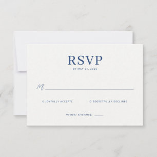 RSVP Joyfully Accepts Navy Blue Serif Card