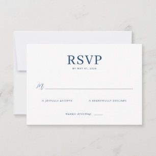 RSVP Joyfully Accepts Navy Elegant Card