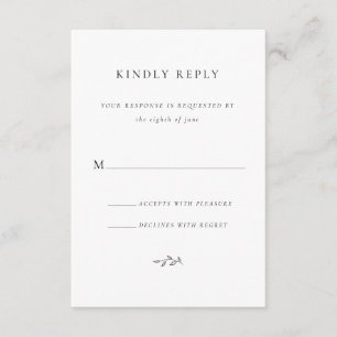 RSVP Kindly Reply Wedding Enclosure Card