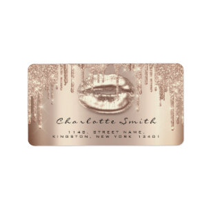 RSVP Kiss Rose Lips Sparkly Glitter Makeup Artist Label