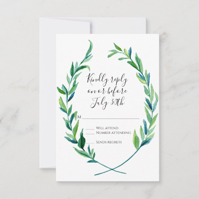 RSVP Laurel Wreath Olive Leaf Branch Modern Simple (Front)
