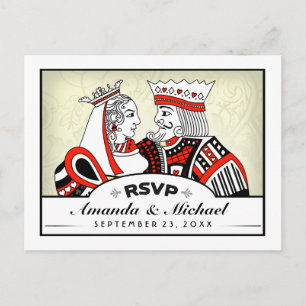 RSVP Lucky In Love King Queen Wedding PostCard