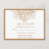 RSVP Mandala Brown Boho Indian Wedding  Modern