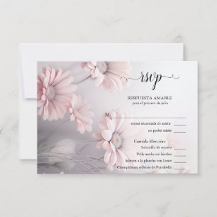 RSVP Margarita rosa elegante Card