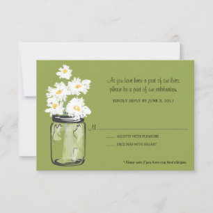 RSVP - Mason Jar filled with White Daisies