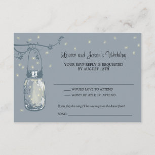 RSVP Mason Jar Wedding Card