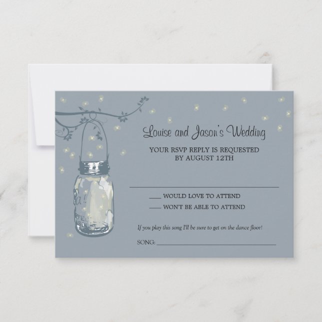 RSVP Mason Jar Wedding Card (Front)