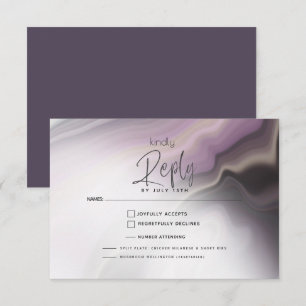 RSVP MEAL CHOICE   Plum Purple Airbrush Marble Card