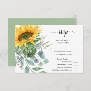 RSVP Meal Choice Rustic Sunflowers