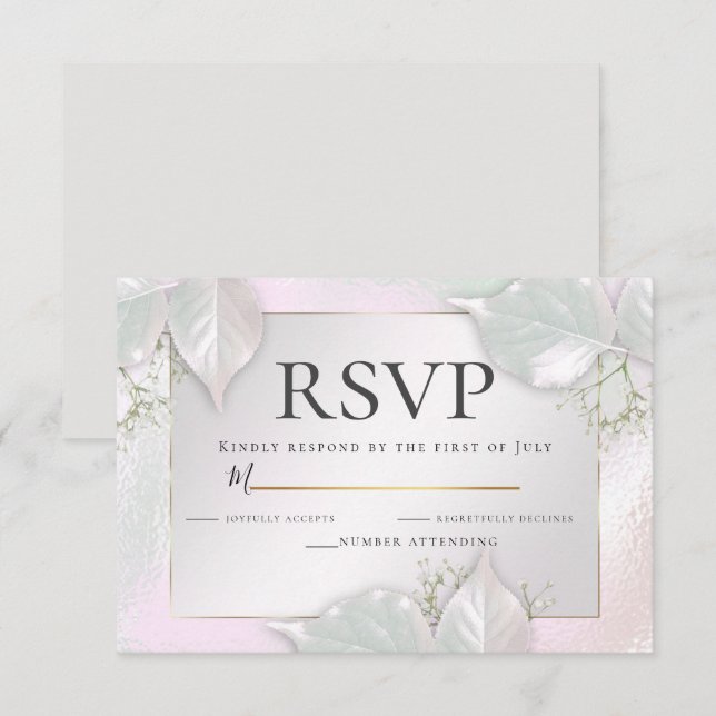 RSVP | Misty Pink Pearl Shimmer Invitation (Front/Back)
