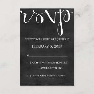 RSVP Mod Pen Chalkboard Card
