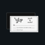 RSVP Modern Black and White Wedding Card<br><div class="desc">This design features a modern script RSVP graphic and space for the wedding couple's name. Click the customise button if you would like to move/scale the images and further modify the text! Variations of this design, additional colours, as well as coordinating products are available in our shop, zazzle.com/store/doodlelulu. Contact us...</div>