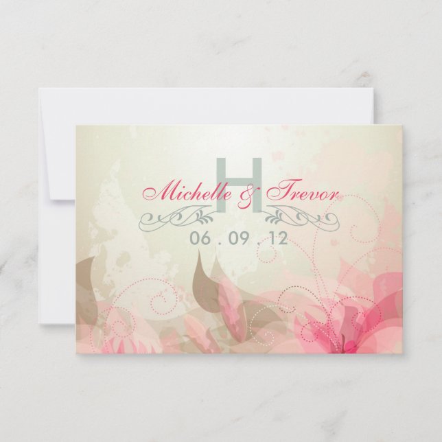 RSVP - Modern Floral Abstract Wedding Invitations (Front)