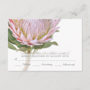 RSVP Modern Floral Elegant Simple Protea Flower Card