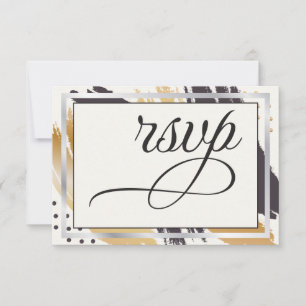 RSVP   Modern Paint Strokes and Typography Card