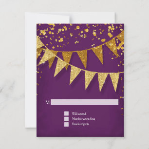 RSVP Modern Pennant Banner w Glitter Confetti Card