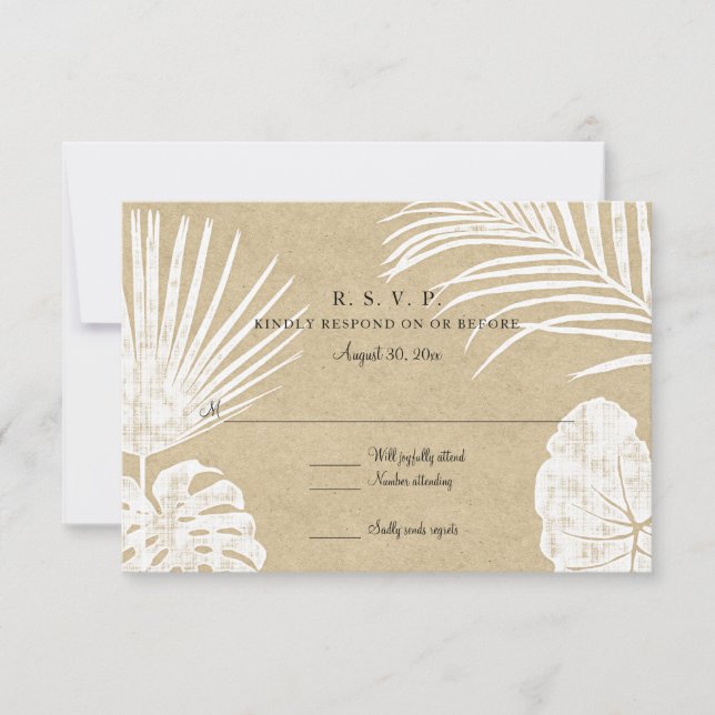 RSVP Modern Simple Kraft Tropical Leaf Beach Art (Front)