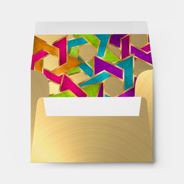 RSVP Multicolored Star of David Gold Envelopes (Back (Bottom))