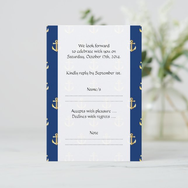 RSVP - Nautical Anchors (Boat Anchors) - Blue Gold (Standing Front)