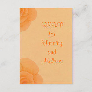 RSVP Note Cards, Faded Orange Roses Card