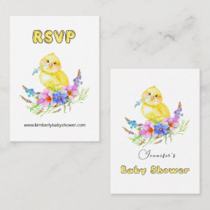 RSVP Online Little Chick Baby Shower Website  Enclosure Card