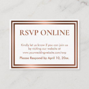 RSVP Online Simple Elegant Copper on White Enclosure Card