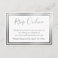 RSVP Online Simple Elegant Silver Tone and White