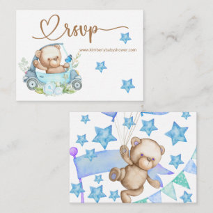 RSVP Online Teddy Bear Baby Bear Baby Shower Enclosure Card