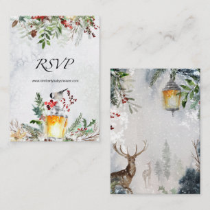 RSVP Online Winter Baby Shower Enclosure Card