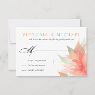 RSVP - Orange Ice White Wedding 2 Card