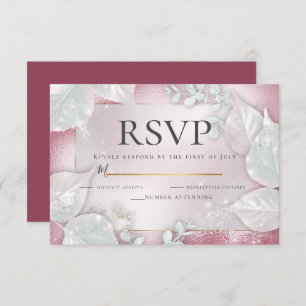 RSVP   Pale Burgundy Pearl Shimmer Invitation