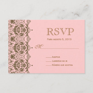 RSVP para boda en español / Wedding Rsvp Card